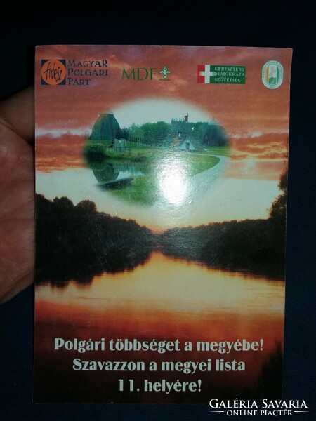 2003 Fidesz - KDMP - MDF politikai választási kortes nagyobb méretű kártyanaptár a képek szerint