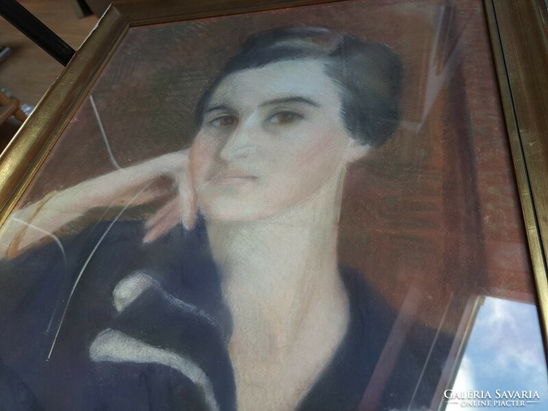 Anna Oelmacher: female portrait, 1940 (pastel on paper) xx. Famous painter of the 19th century
