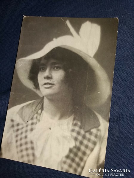 Antik fénykép fotó portré cc.1910 Aczél Ilona (1884–1940) Színművésznő a képek szerint