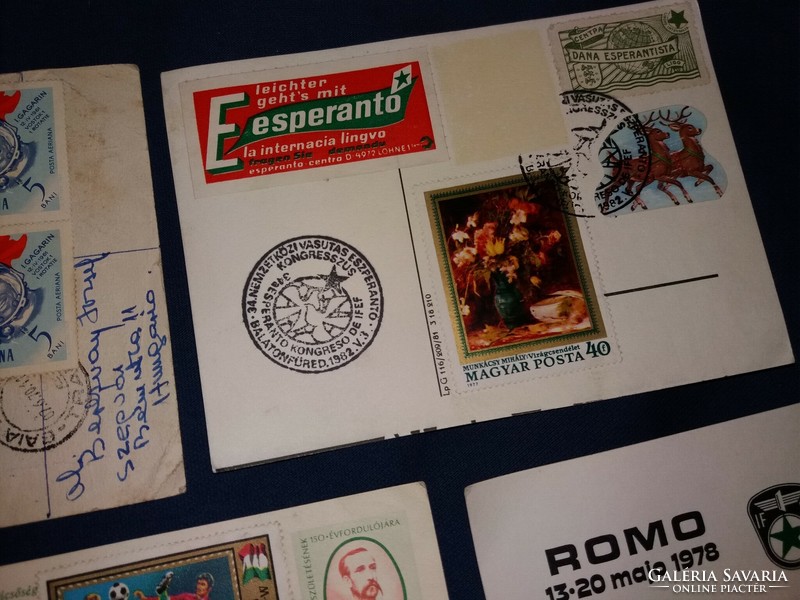1970s-80s Esperanto world meeting postcards with stamp, 6 in one according to the pictures