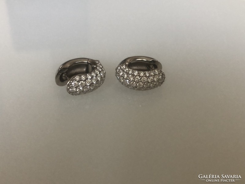 Women's diamond earrings, 14k white gold