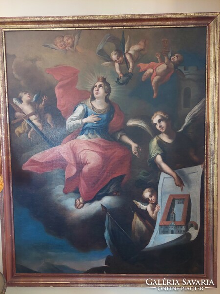 Baroque huge altarpiece restored! 18th Century 187 x 151 cm