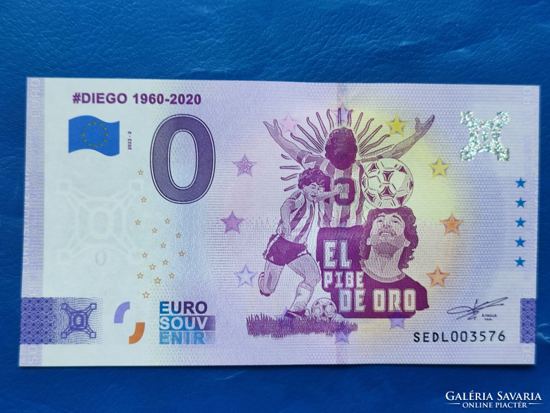 Italy 0 euro 2022 diego maradona 1960-2020! Rare commemorative paper money! Ouch!