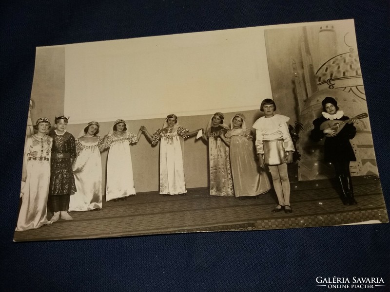 Antik 1930 fotó képeslap gyermek színházi előadásról a képek szerint TURUL Fotóriport