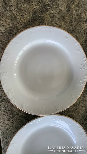 Quality gilded salad - treat plate set set of 4 porcelain