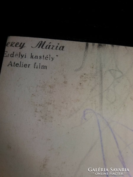 Antique autographed photo postcard of painter Mária Mezey according to the pictures
