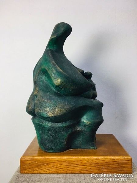 Brutalist ceramic sculpture - mother with child - 50883