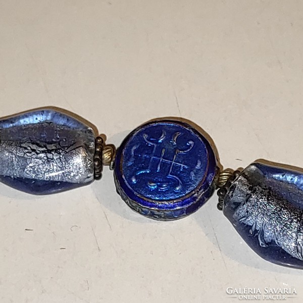 Stable glass/enamel copper silver bracelet 20cm