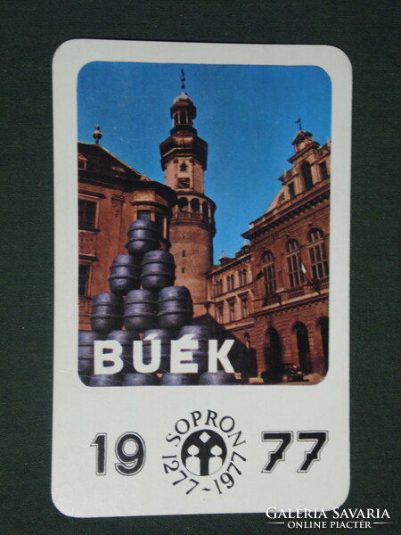 Card calendar, Sopron brewery, fire tower detail, 1977, (1)