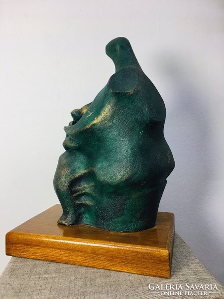 Brutalist ceramic sculpture - mother with child - 50883