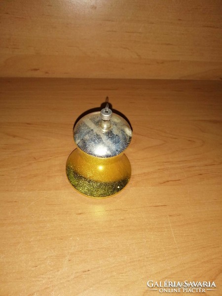 Old glass Christmas tree decoration bell - 6 cm