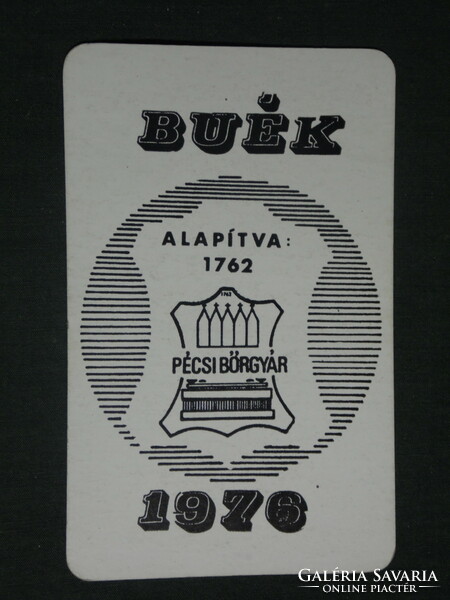 Kártyanaptár, Pécs bőrgyár,1976 ,  (1)