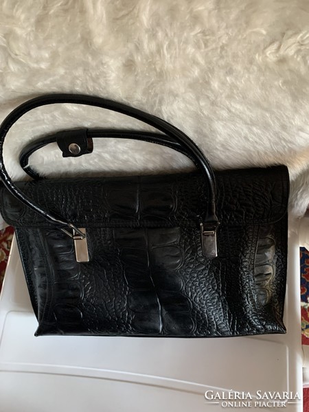 Prada style, new black genuine leather women's luxury bag, handbag, reticule 38x24x6 cm