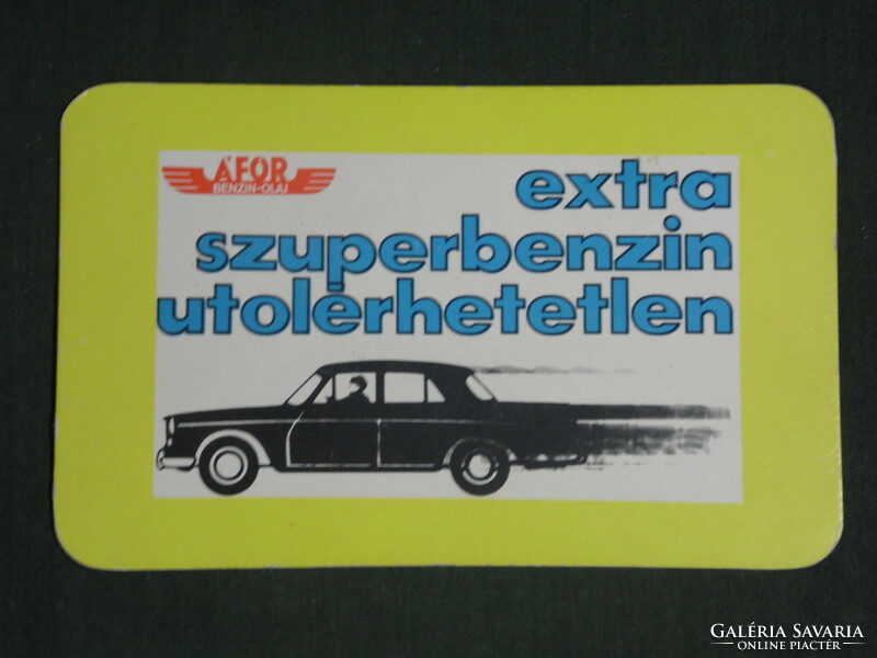 Card calendar, Afor gas station, oil, extra super gasoline, graphic design, 1972, (1)