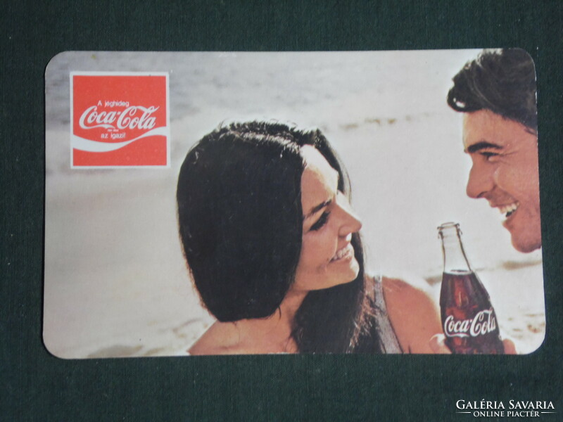Kártyanaptár, Coca Cola üdítő ital, Szabadegyházi szeszipari vállalat, női modell,1976 ,  (1)