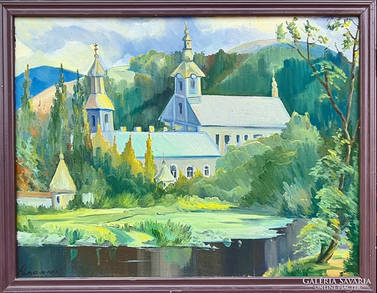 Transcarpathian painter: lakeside