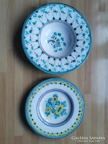 Plates with a turquoise pattern by Tamás Mária