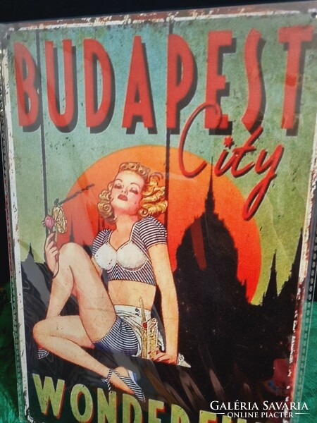 Budapest vintage metal sign new! (88)