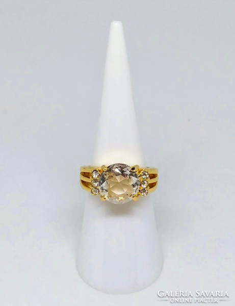 10K filled gold (gf) ring with cz crystals (5) size: 6/52