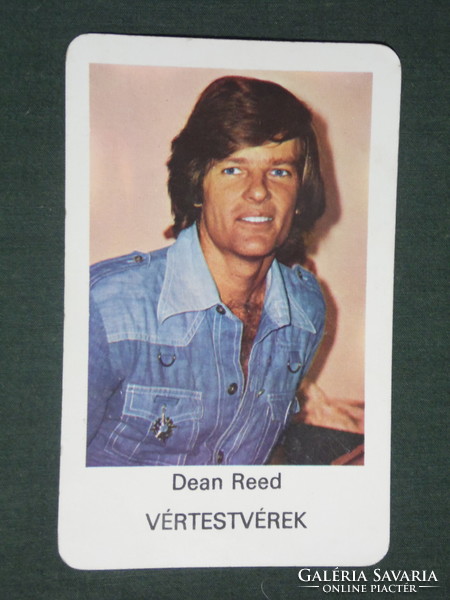 Card calendar, motion picture cinema, actor dean reed, blood brothers movie, 1977, (1)