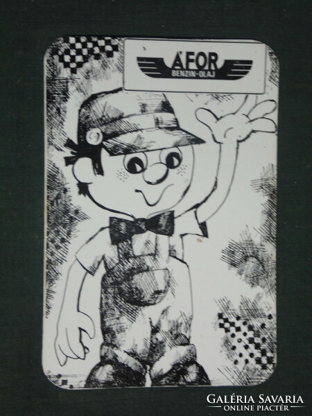 Card calendar, Afor gas station oils, graphic advertising figure, 1974, (1)