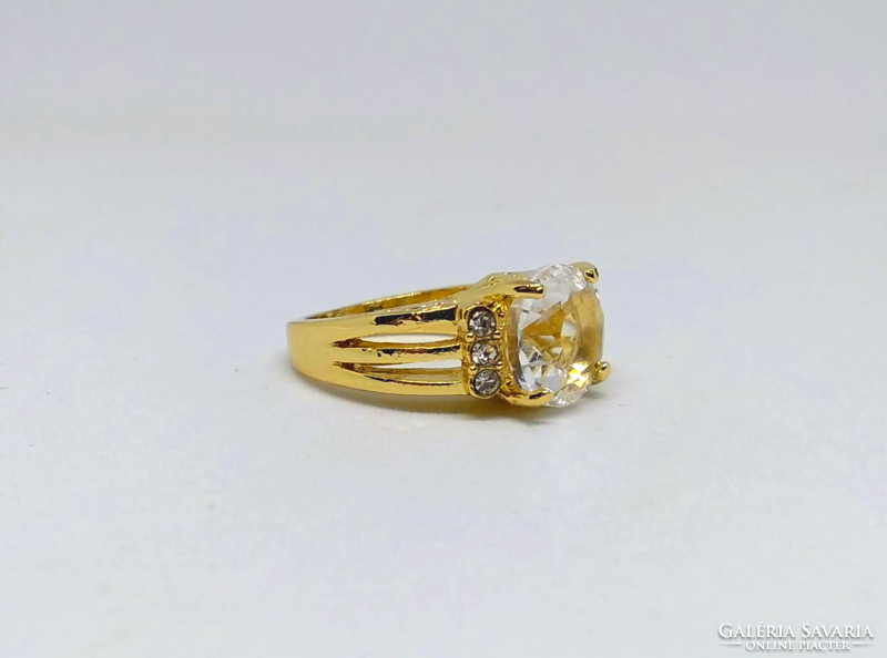 10K töltött arany (GF) gyűrű, CZ kristályokkal (5) méret : 6/52