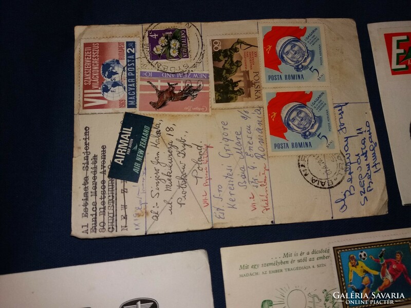 1970-80-s évek ESZPERANTO Világtalálkozós képeslapok bélyeggel,  6 db egyben a képek szerint