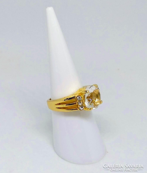 10K töltött arany (GF) gyűrű, CZ kristályokkal (5) méret : 6/52