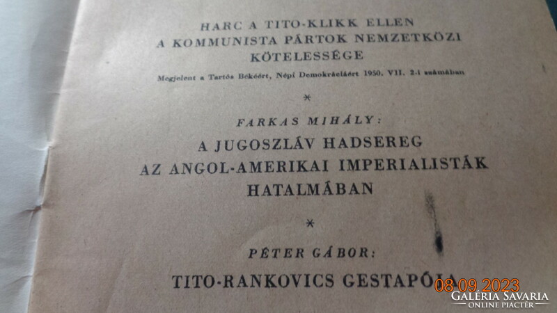 Farkas Mihály  ,  Péter Gábor ,   Propaganda kiadás  ... 1950 ből , az  ÁVH  kiadása