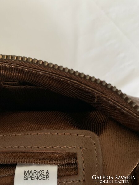 Dark brown marks§spencer genuine leather new handbag, reticule 33x20x3cm