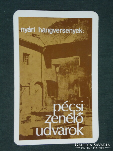 Kártyanaptár,  Kulturális iroda,Pécs, hangverseny terem, 1975 ,  (1)