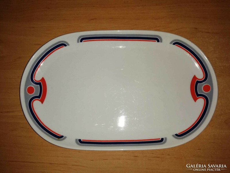 Alföldi porcelain blue red canteen pattern oval tray, center of table (ap)