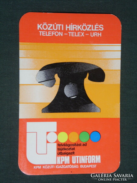 Card calendar, kpm utinform, Budapest, 1977, (1)