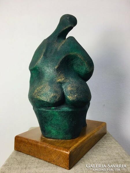 Brutalist ceramic sculpture - mother with child - 50883