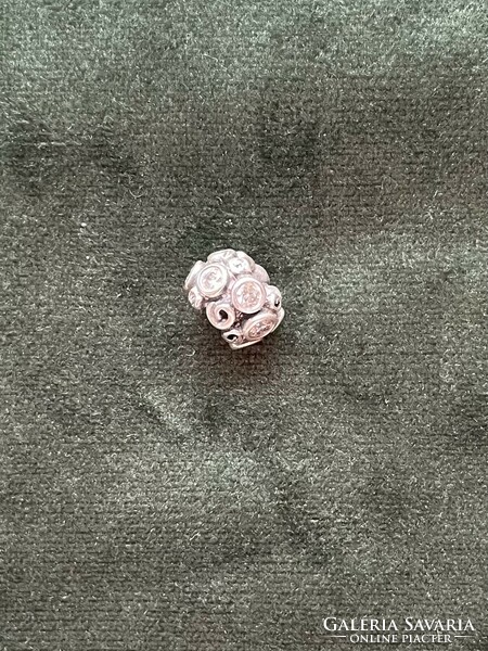 Discontinued original pandora moments charm * ale s925 silver * white stone