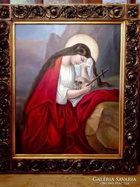 Mihály Herz, 1860 Győr, painter studied at the Academy of Fine Arts in Vienna, penitent Magdalene for sale