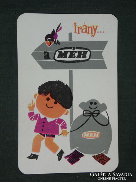 Card calendar, bee waste management company, graphic artist, humorous, 1972, (1)