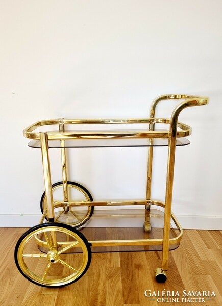 Vintage tube-frame gold-colored party wagon