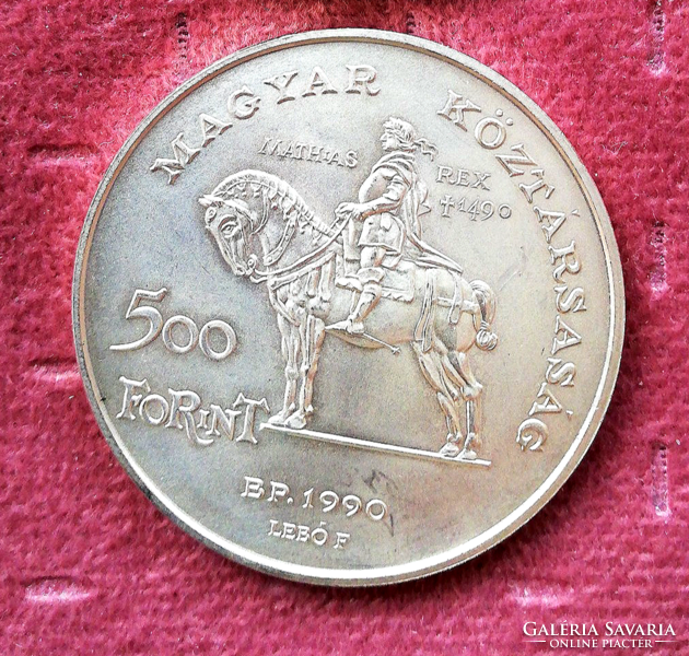 Silver 500 HUF King Matthias on horseback 1990