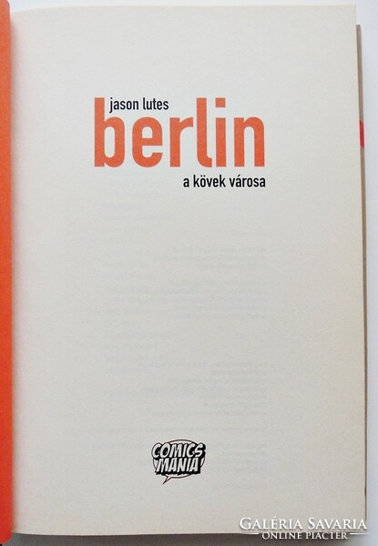 Jason Lutes: Berlin a kövek városa