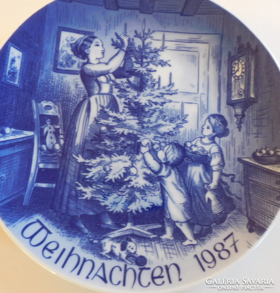 Bareuther limited edition Christmas nostalgia decorative plate with life picture 1987