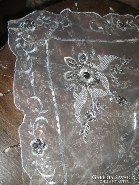 Beautiful special floral tablecloth with pearl embroidery