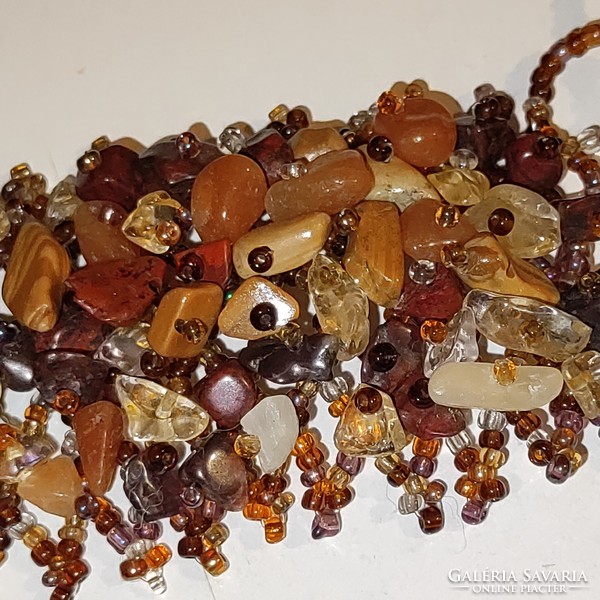 Beautiful new jasper/citrine wide bracelet