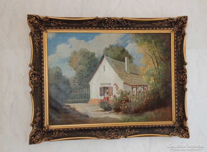 Antique painting, beautifully painted painting with good color markings.