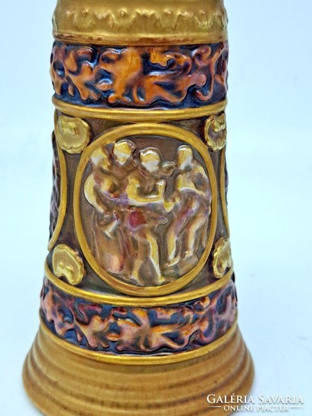 Klein ármin Zsolnay cup with plastic decoration