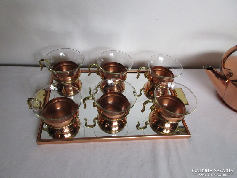 Old, marked copper tea set with tea pot. Negotiable!
