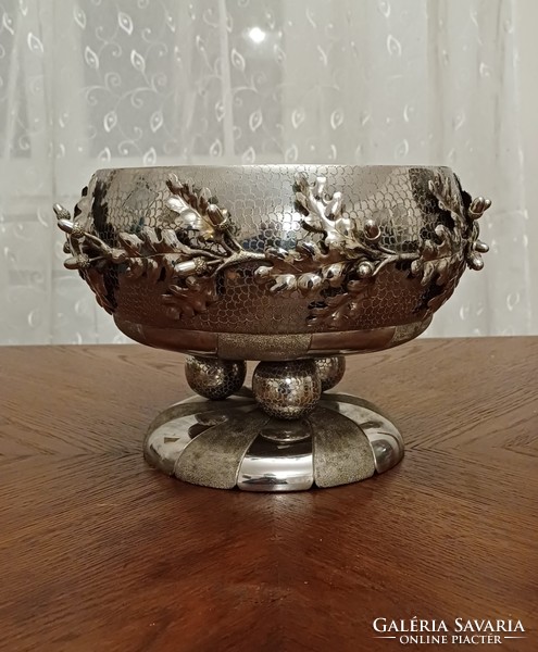Retro completely hand-hammered masterwork table centerpiece for sale. From indicated factory! Makkos sample video!