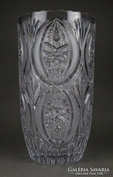 1P286 Hatalmas csiszolt ólomkristály váza virágváza 36.5 cm 5.36 kg