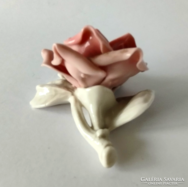 Beautiful old German porcelain rose nipp, showcase ornament