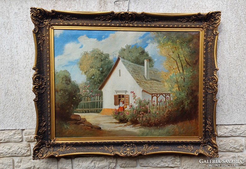 Antique painting, beautifully painted painting with good color markings.